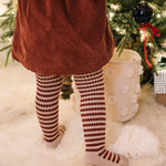 Pehr-Striped Ribbed Tights with Grips-Soft Peony - Mulberry Stripe-4