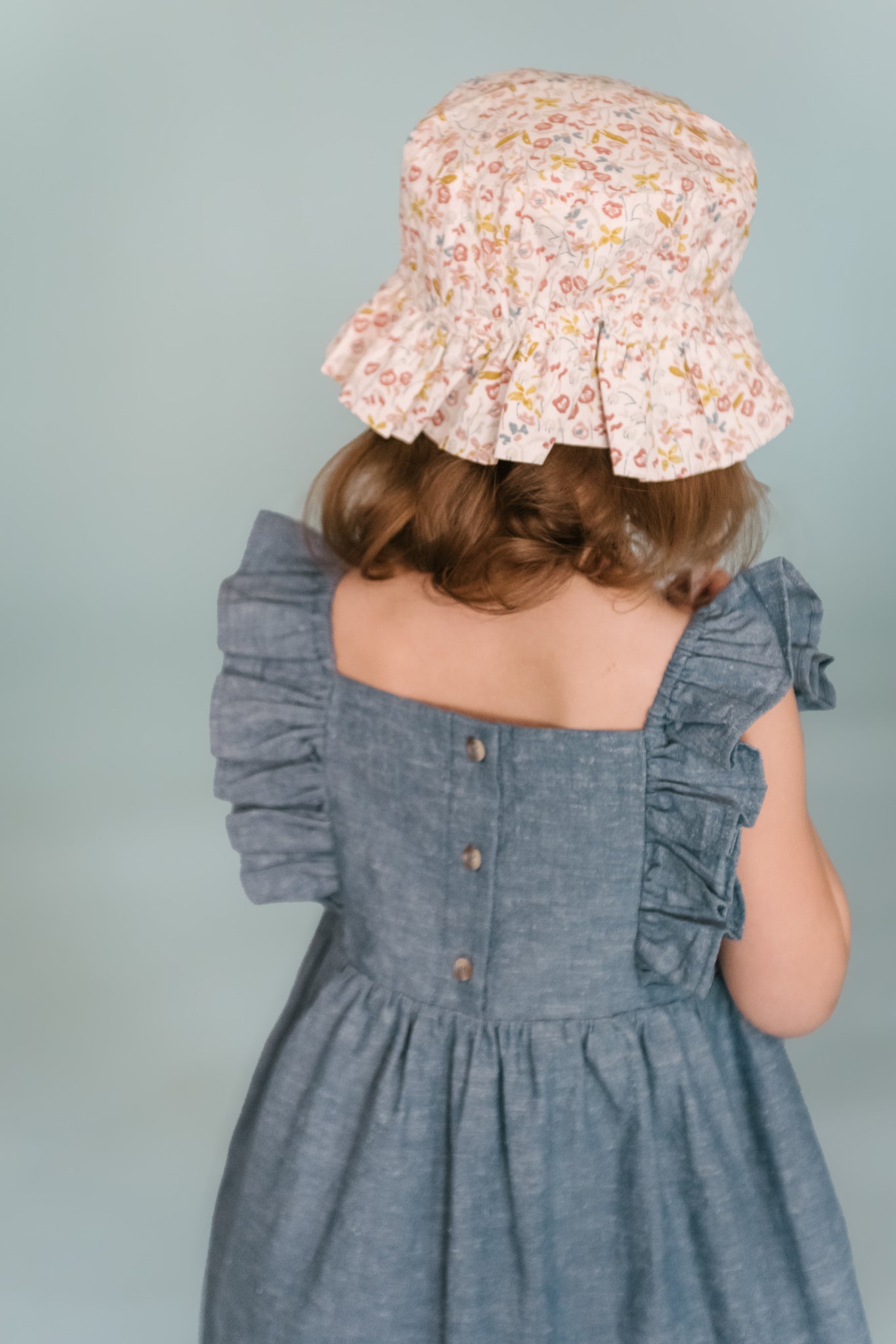 Pehr-Ruffle Bucket Hat-Toddler-Floret-3