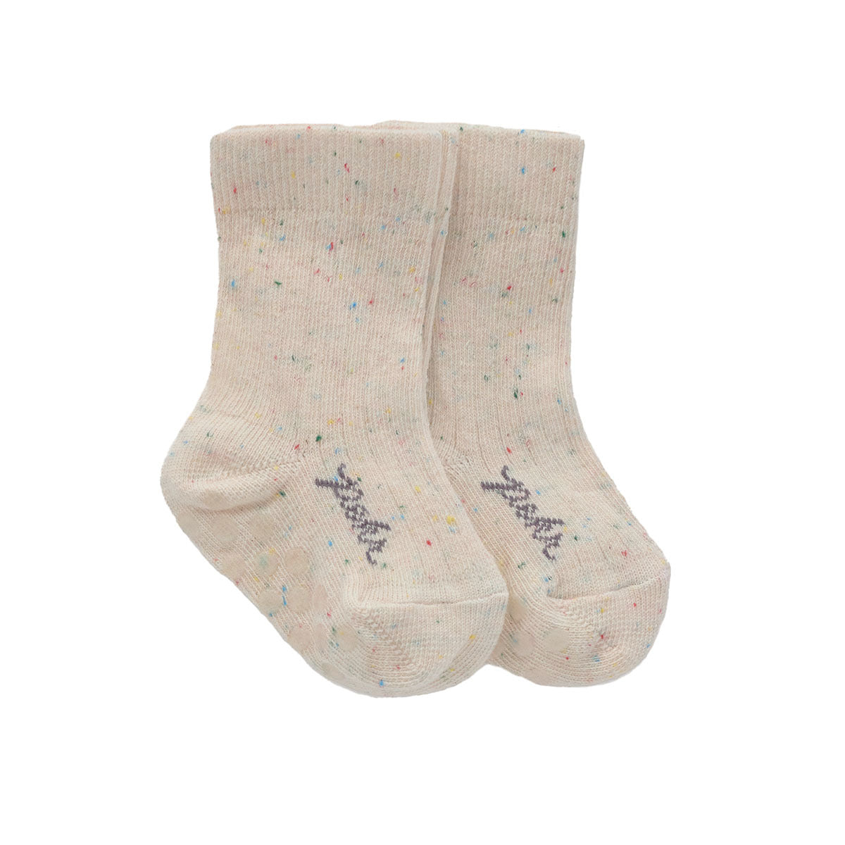 Sprinkle Crew Socks with Grips 2 - Pack Socks Pehr Canada Vanilla 0 - 6 mos. 