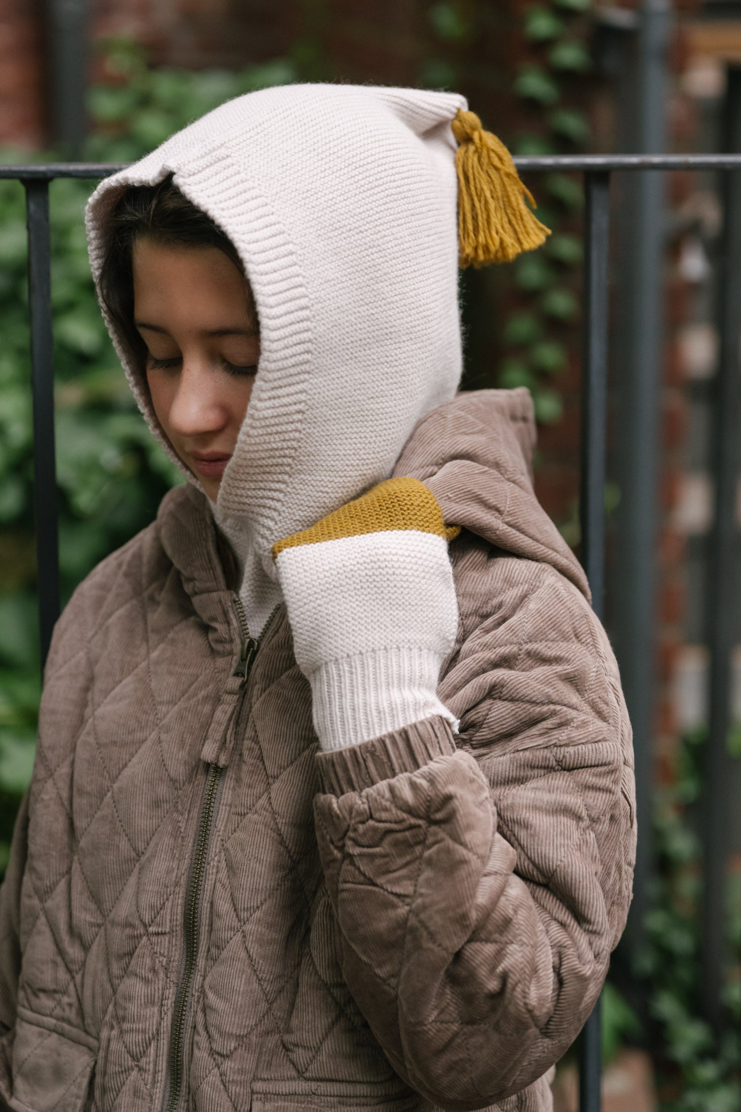 Pehr-Kids Wool Knit Mitten-Ochre-3