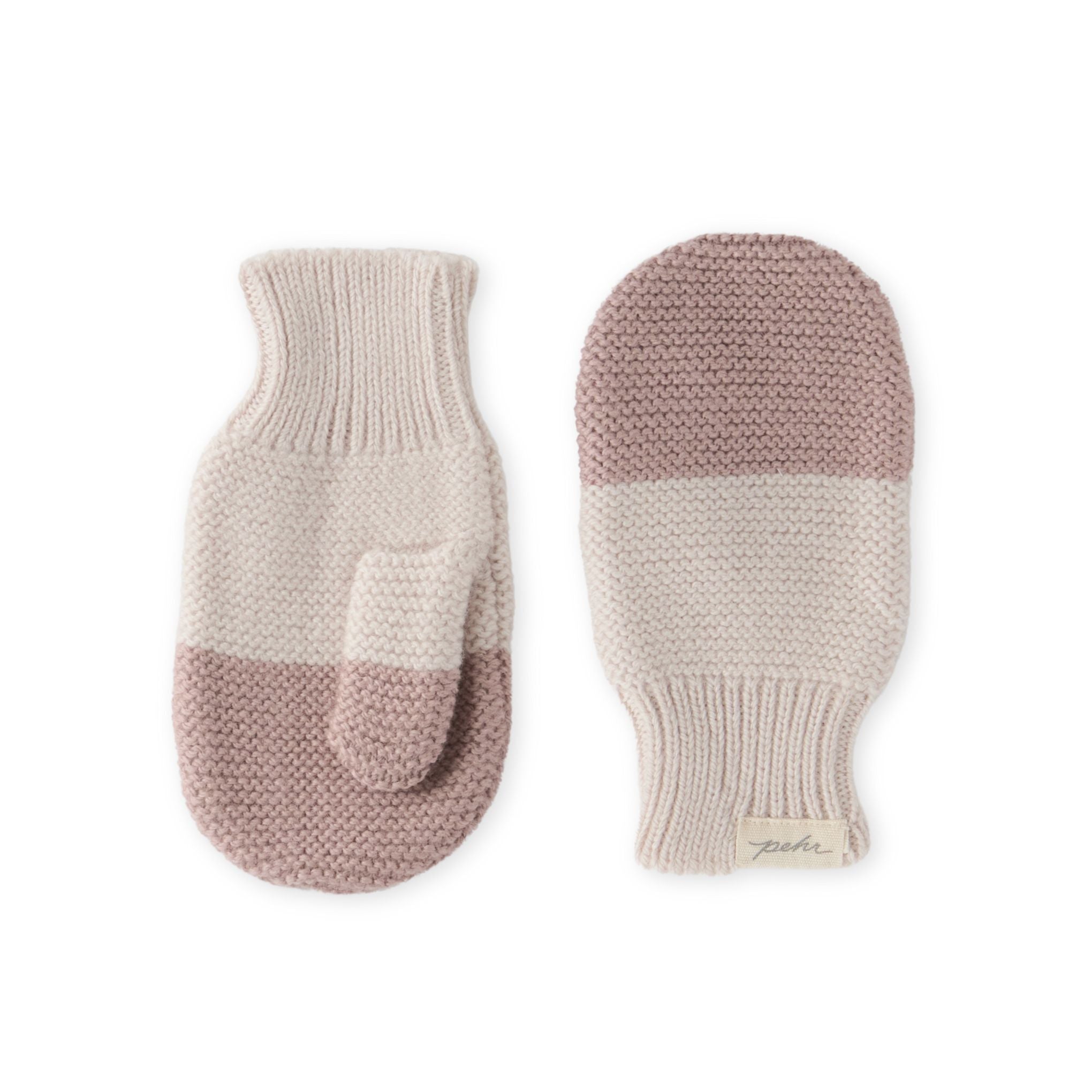 Pehr-Kids Wool Knit Mitten-Rose-1