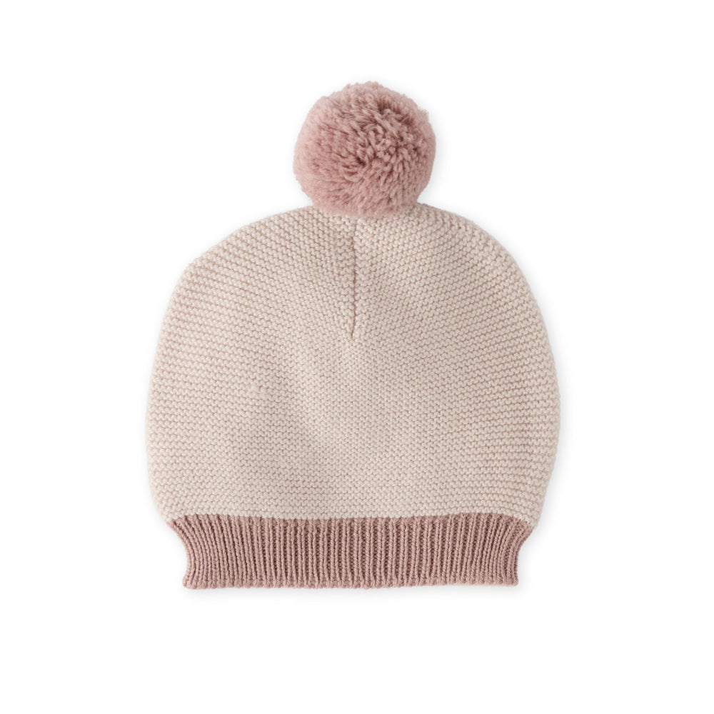 Toddler Wool Knit Hat Hat Pehr Canada Natural / Rose 18 - 24 mos. 