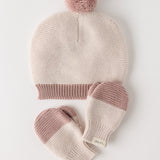 Pehr-Toddler Wool Knit Hat-Natural - Rose-2