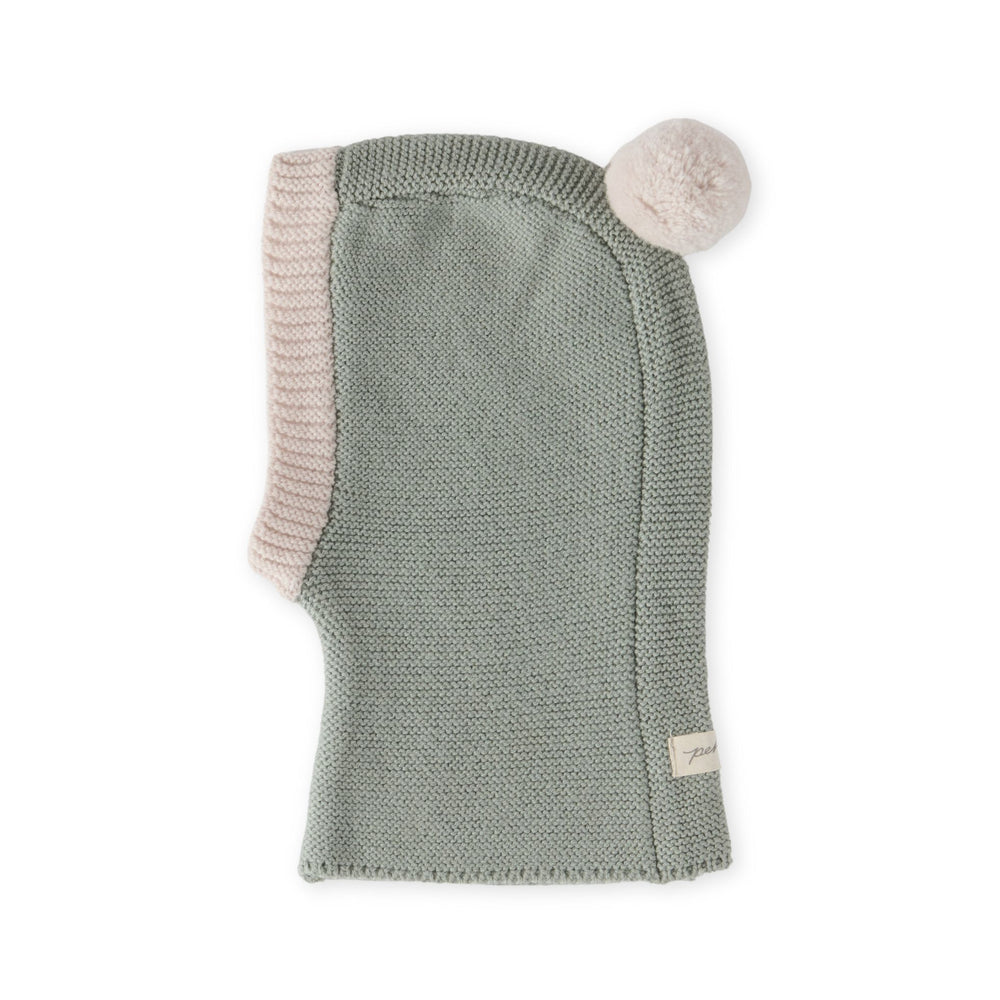 Toddler Wool Knit Balaclava Hat Pehr Canada Sage 18 - 24 mos. 