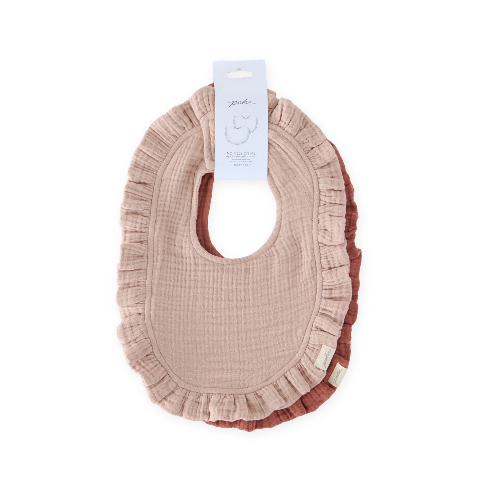 pehr-muslin gauze ruffle bib set of 2-fawn_sienna-baby-2