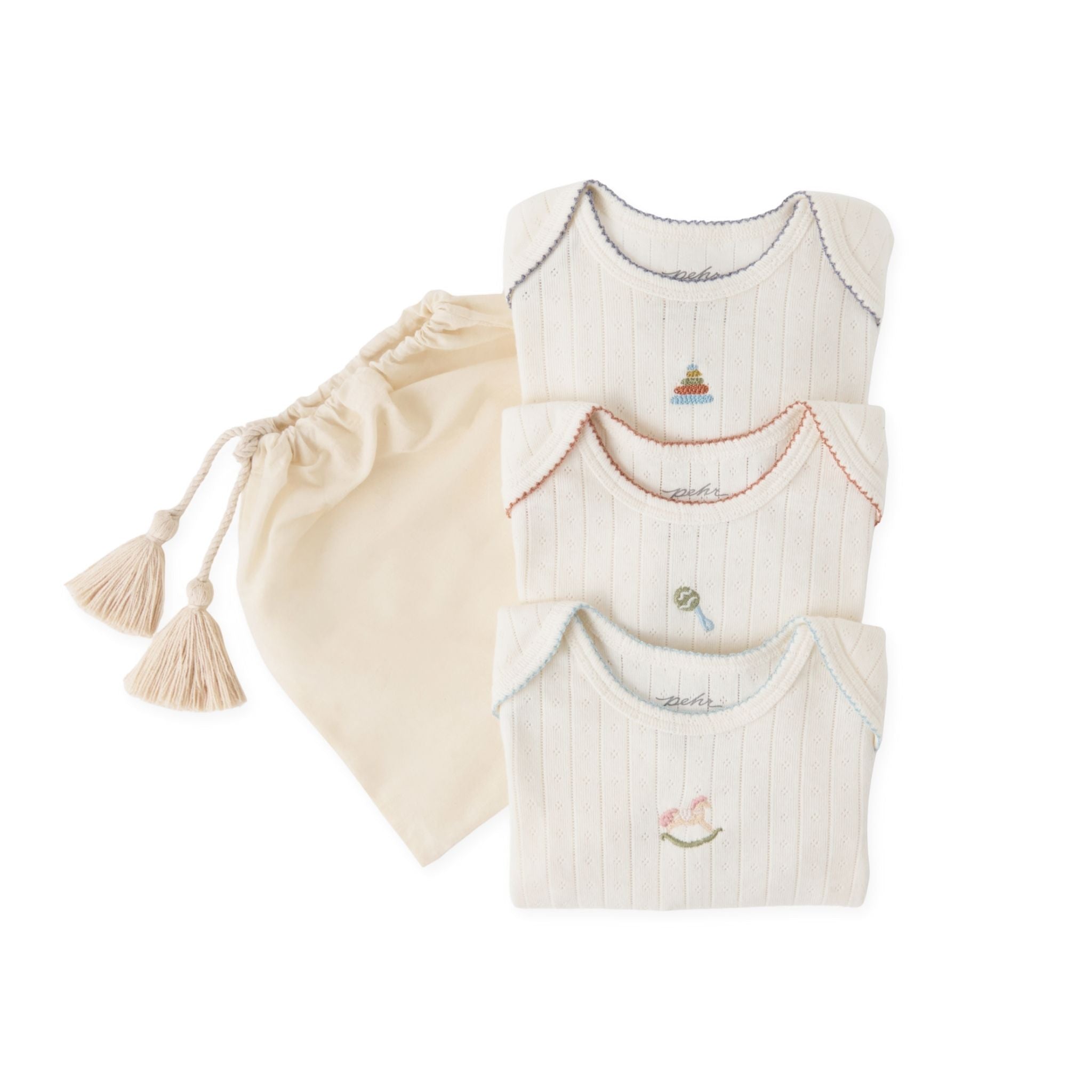 Petit Pehr Pointelle One-Piece 3-Pack - Playtime