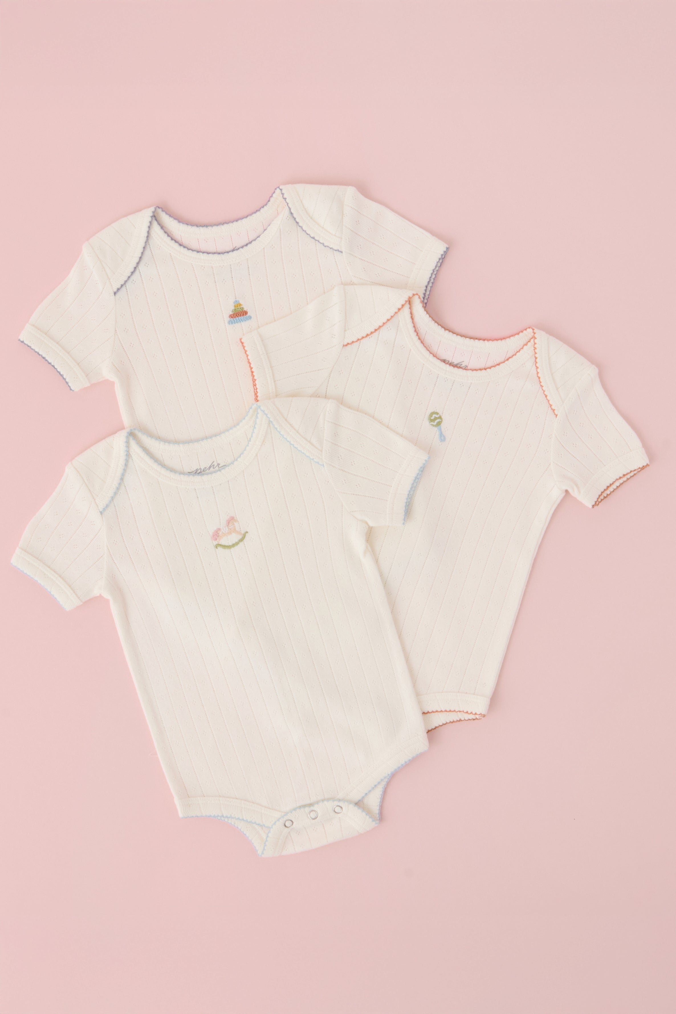 Petit Pehr Pointelle One-Piece 3-Pack - Playtime