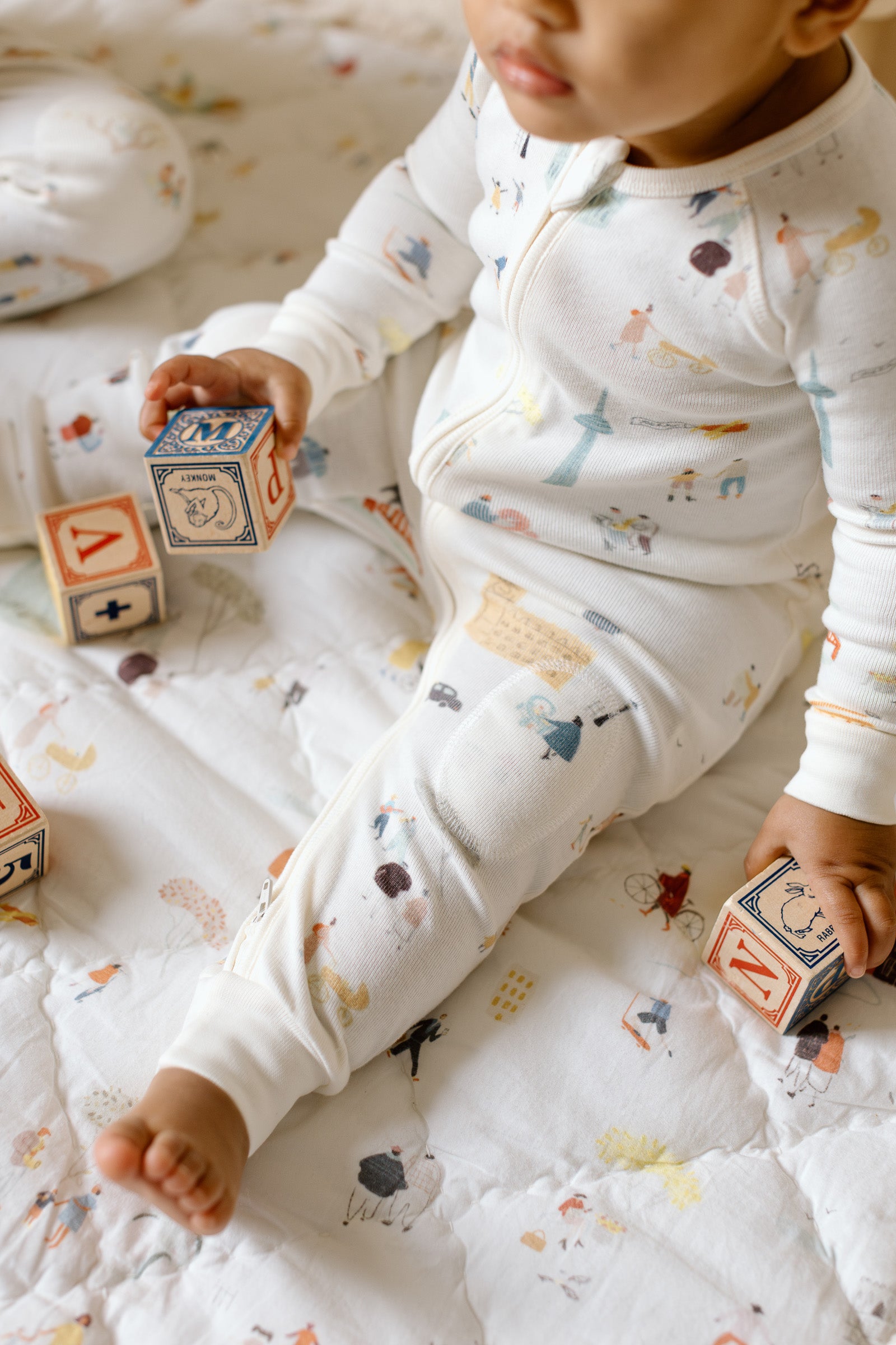 Pehr-Ribbed Baby Footless Sleeper-Explore the World-2
