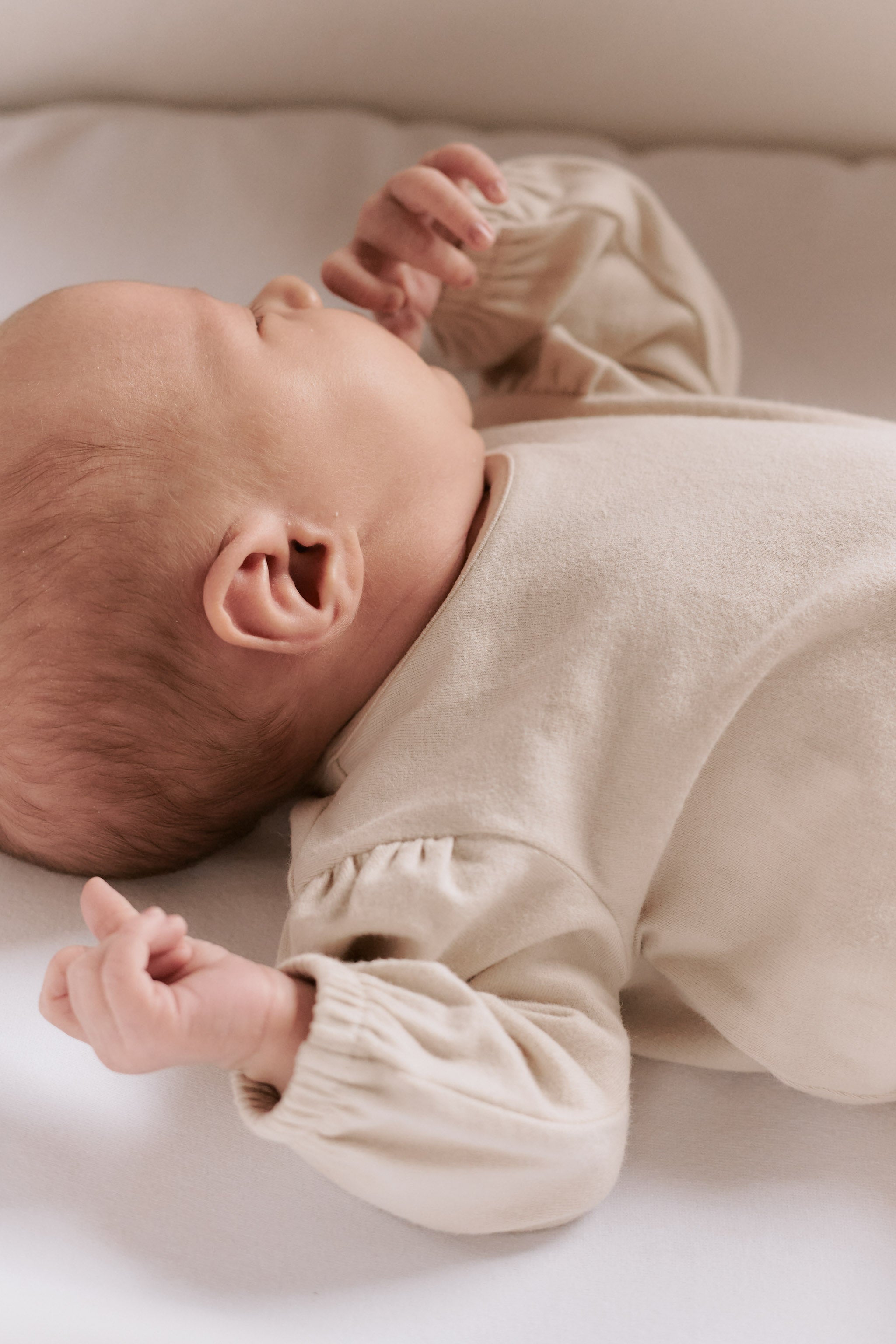 Pehr-Essentials Puff Sleeve One-Piece-Natural-Newborn-2