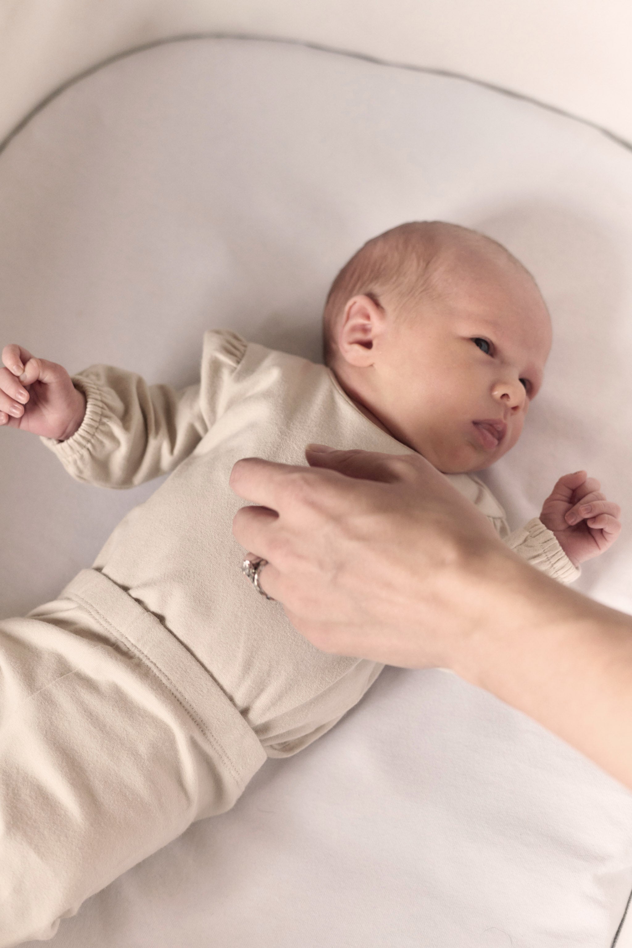 Pehr-Essentials Puff Sleeve One-Piece-Natural-Newborn-3