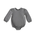 Pehr-Essentials Puff Sleeve One-Piece-Charcoal-Baby-1