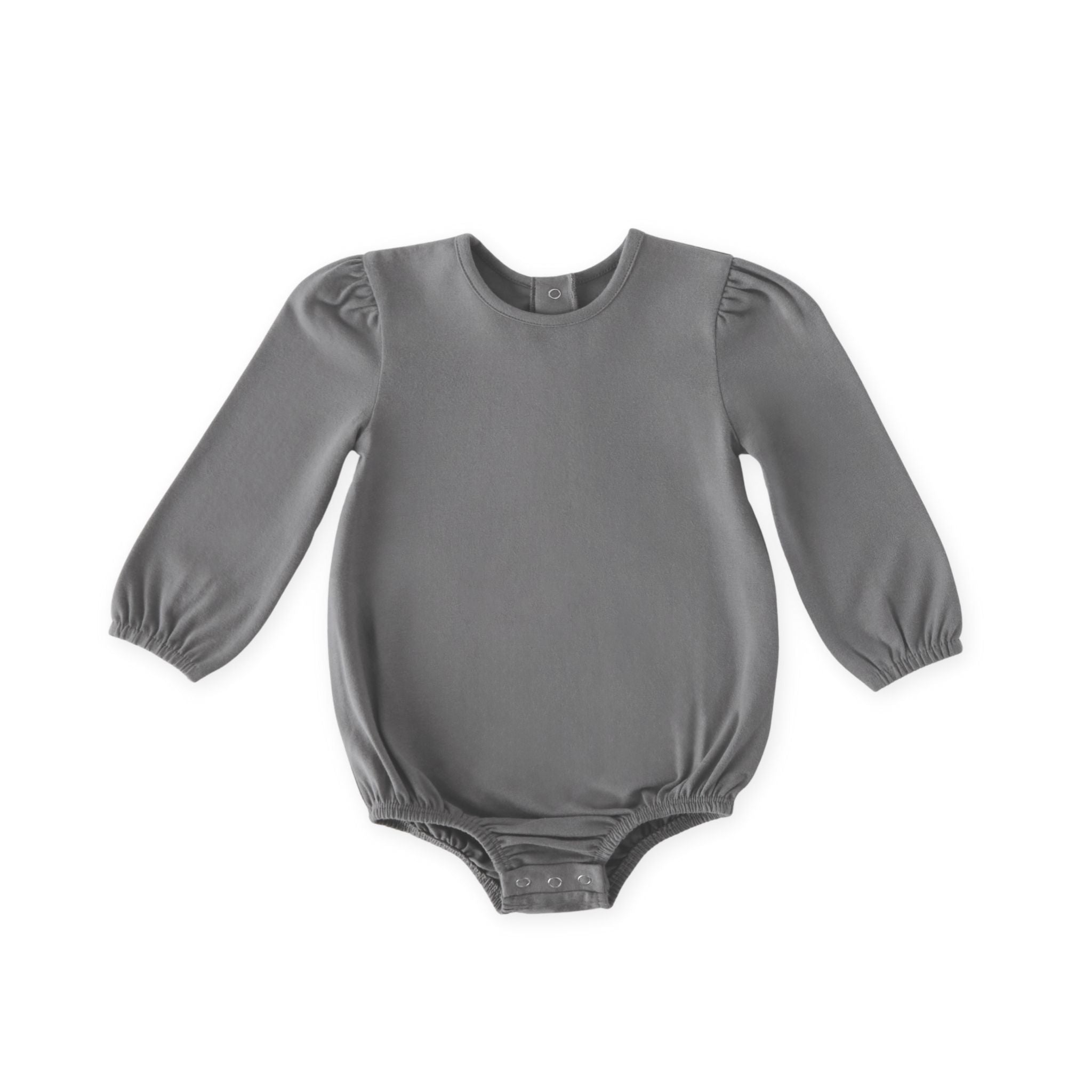 Pehr-Essentials Puff Sleeve One-Piece-Charcoal-Baby-1