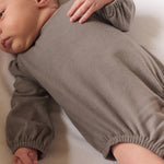 Pehr-Essentials Puff Sleeve One-Piece-Charcoal-Baby-4