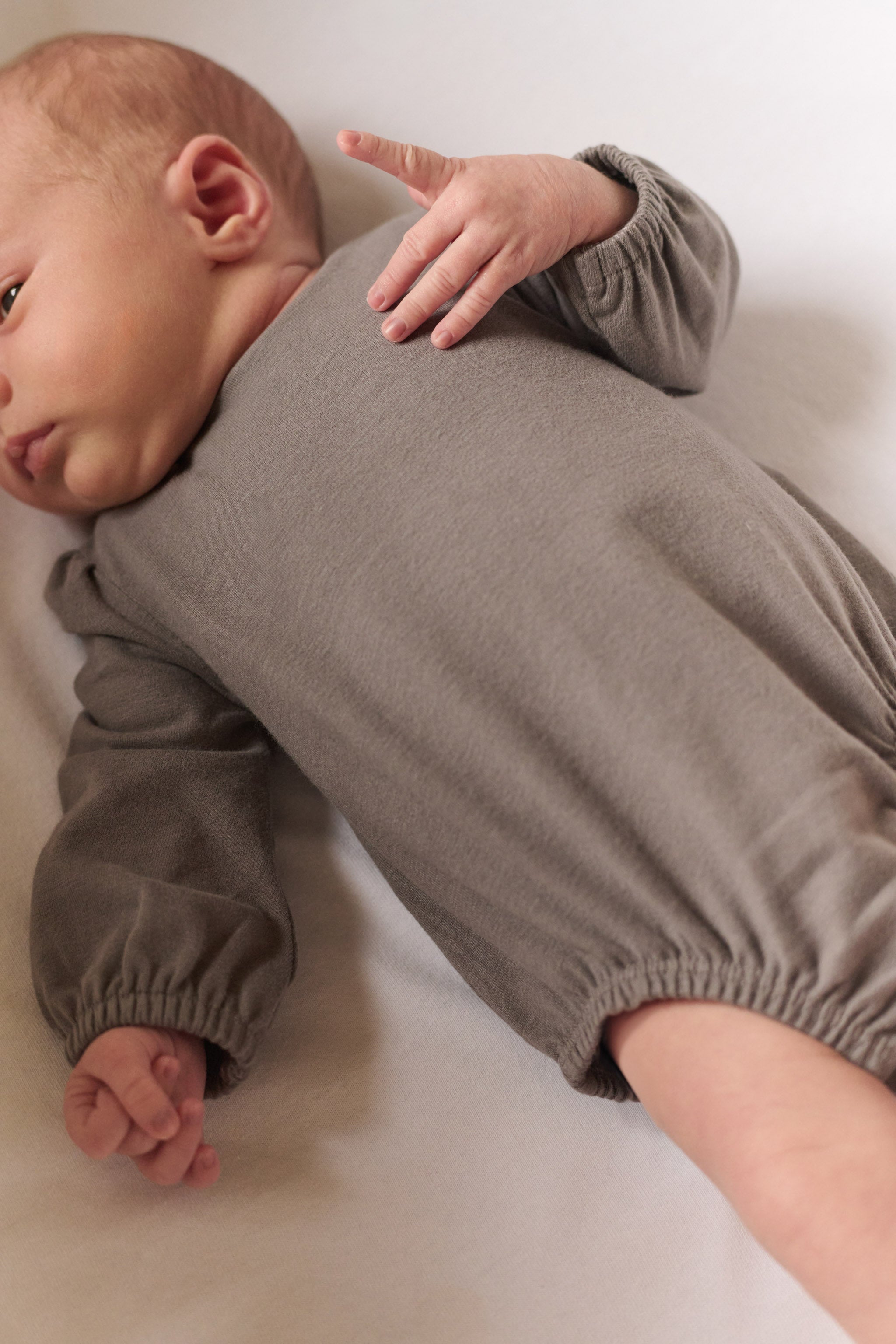 Pehr-Essentials Puff Sleeve One-Piece-Charcoal-Baby-4