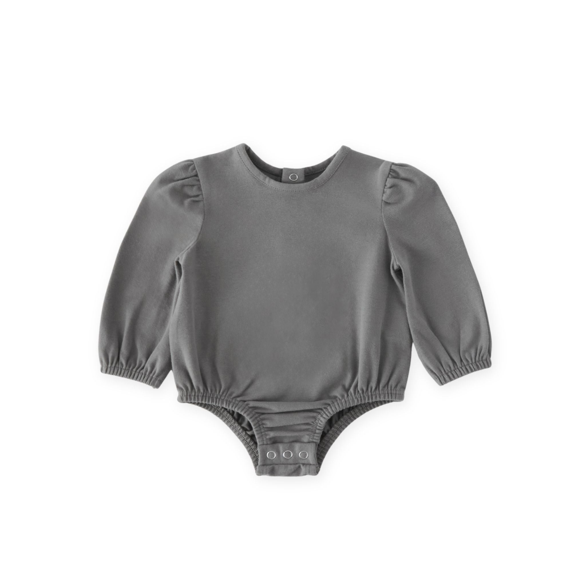 Pehr-Essentials Puff Sleeve One-Piece-Charcoal-Newborn-1