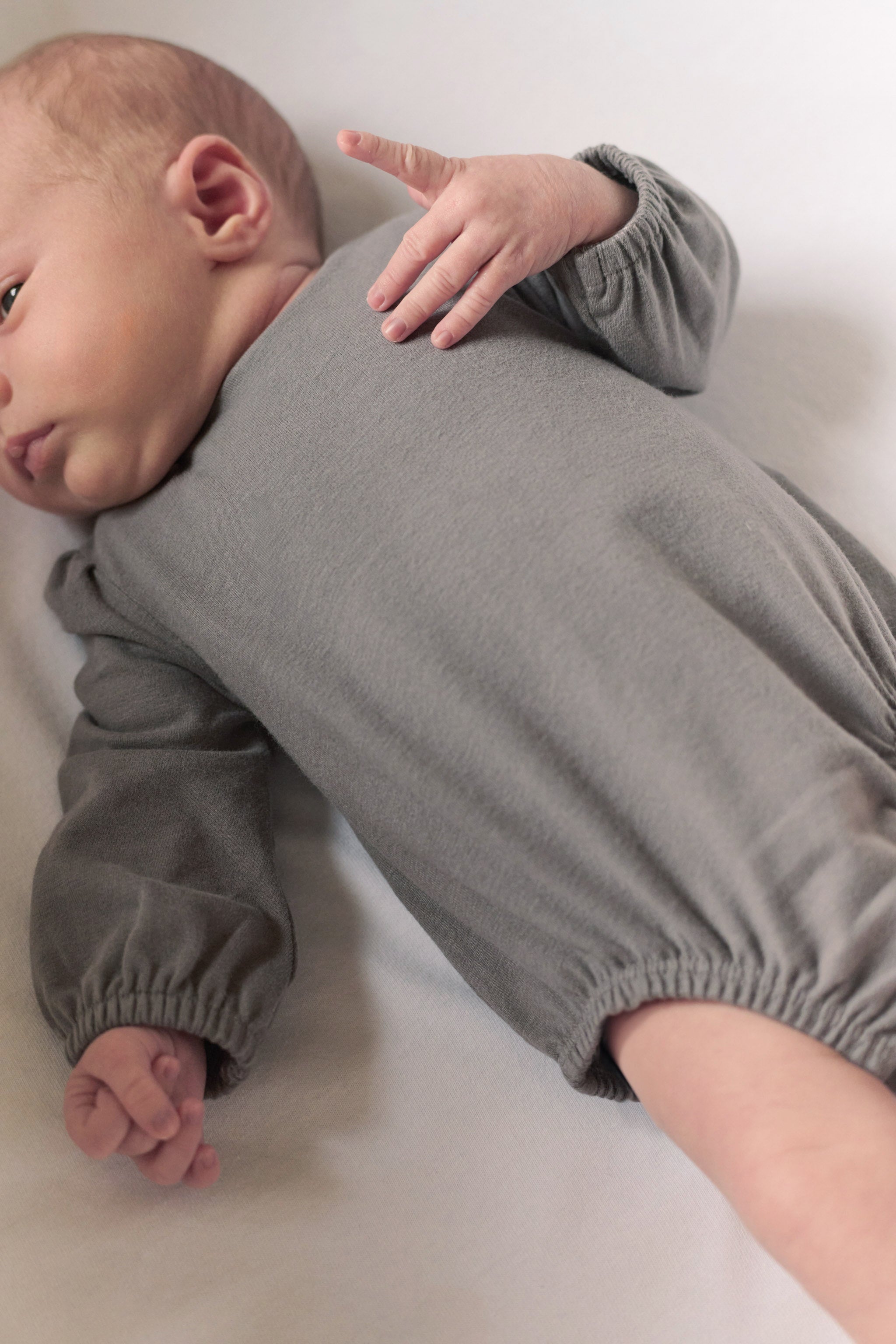 Pehr-Essentials Puff Sleeve One-Piece-Charcoal-Newborn-2