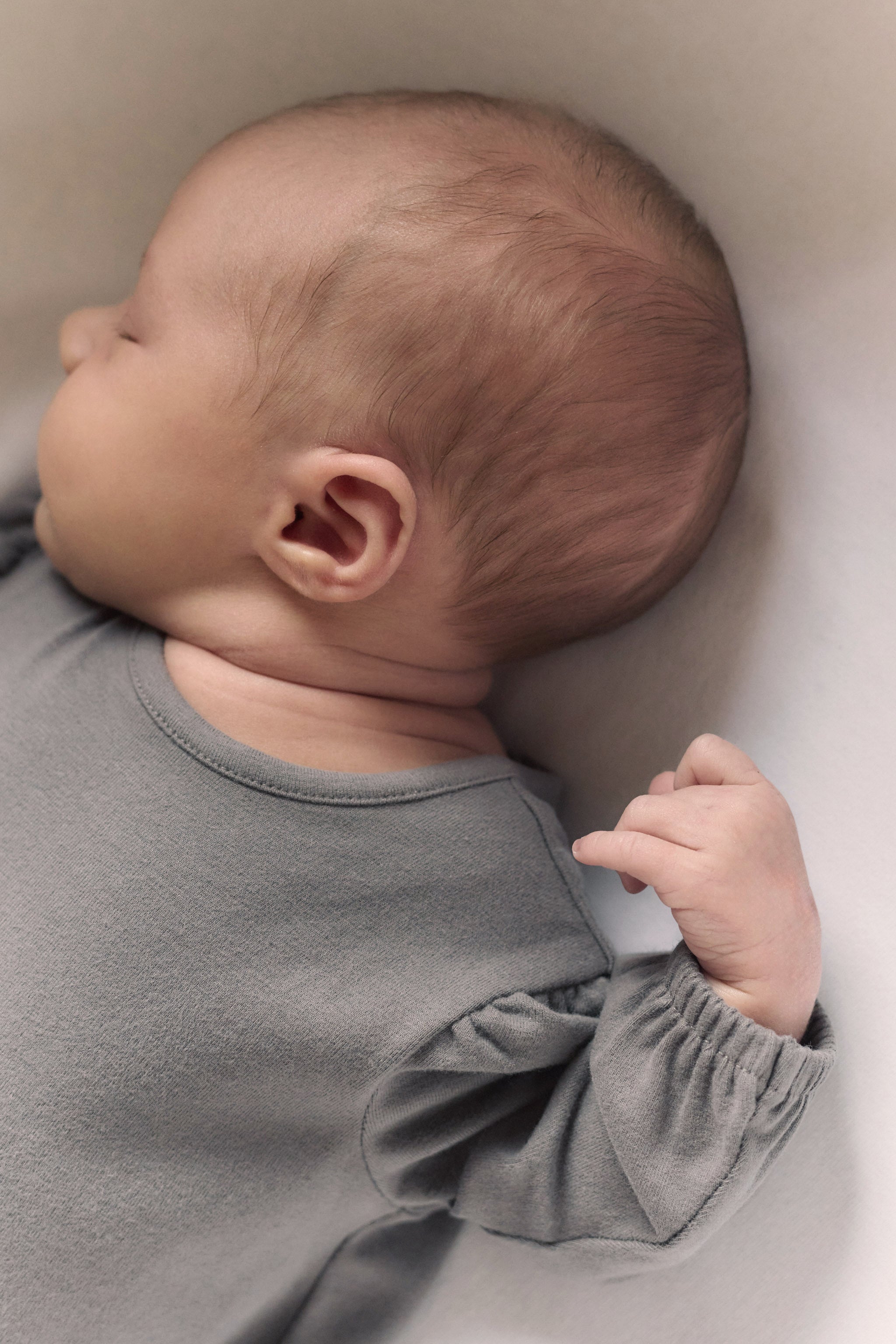 Pehr-Essentials Puff Sleeve One-Piece-Charcoal-Newborn-3