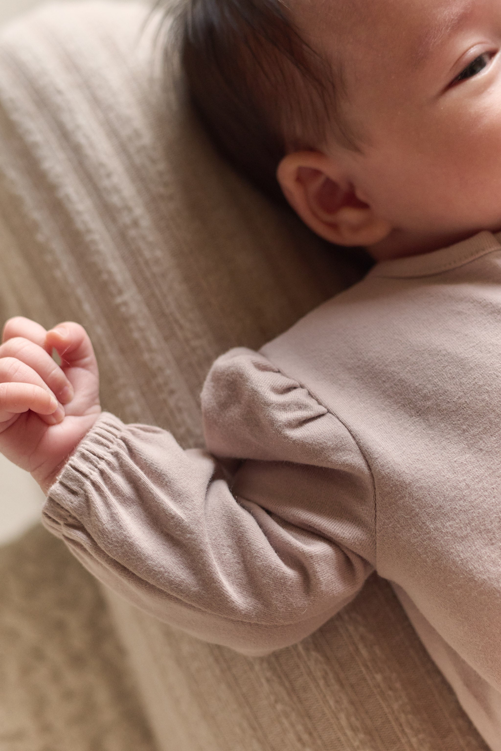 Pehr-Essentials Puff Sleeve One-Piece-Pale Pink-Newborn-2