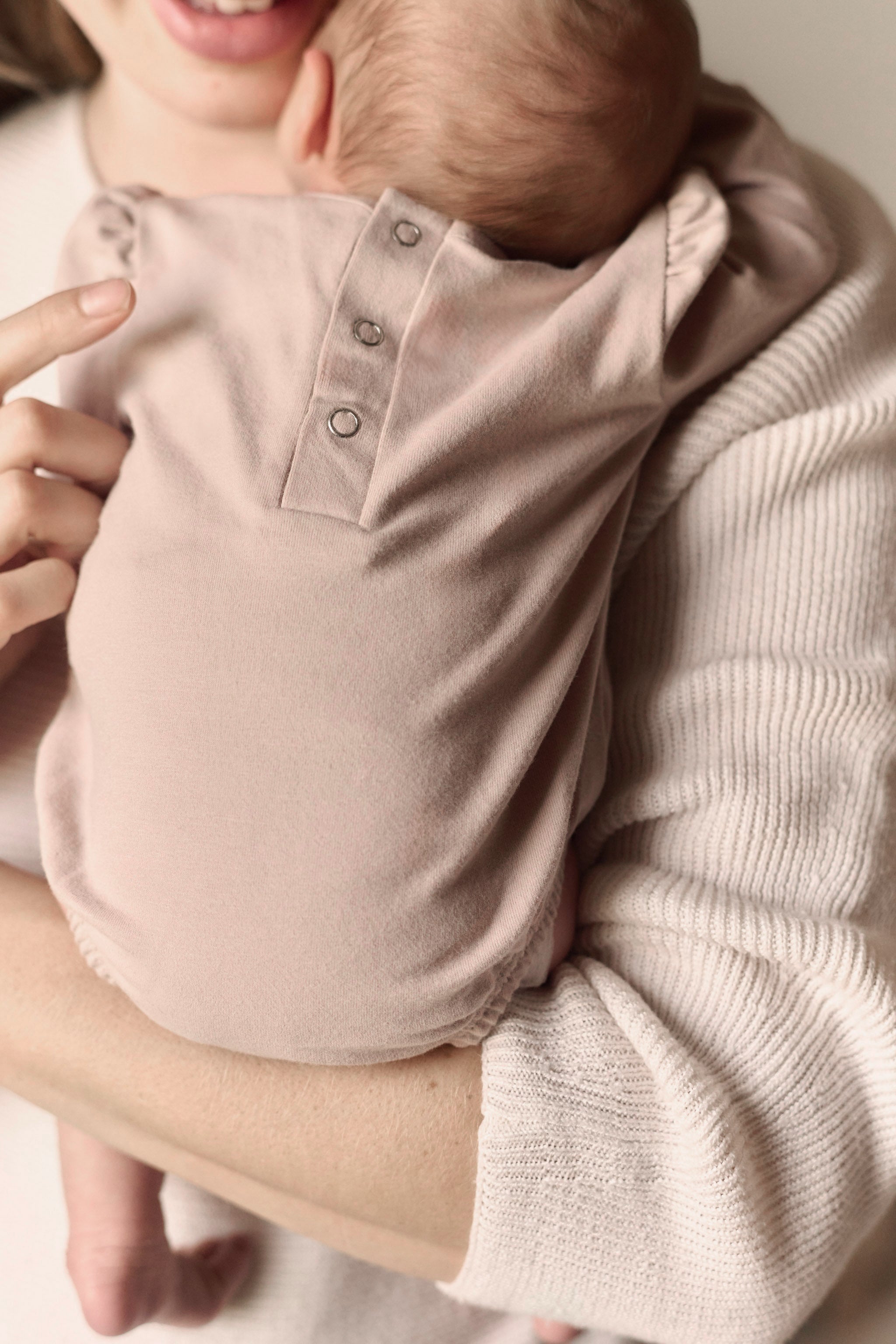 Pehr-Essentials Puff Sleeve One-Piece-Pale Pink-Newborn-3