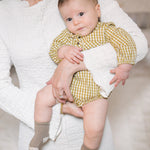 Pehr-Gingham Long Sleeve One-Piece-Dijon-2