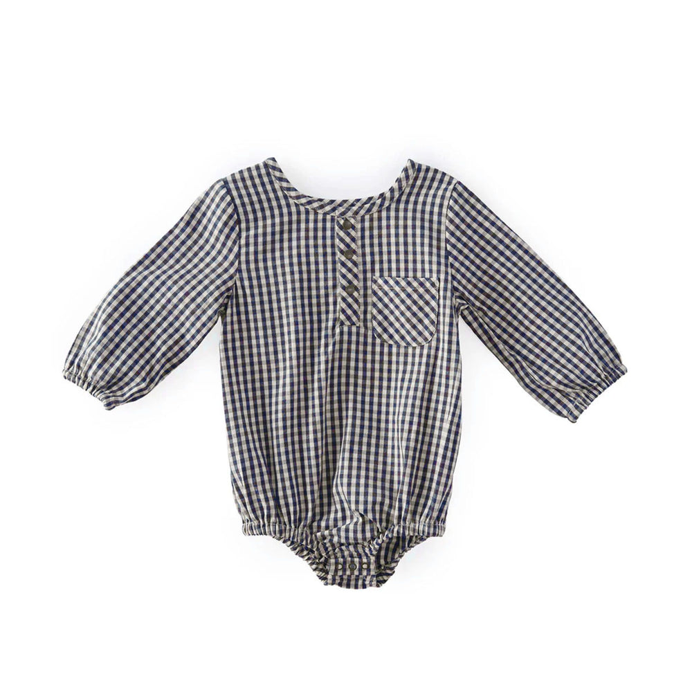 Gingham Long Sleeve One-Piece One-Piece Pehr Canada Indigo 0 - 3 mos. 