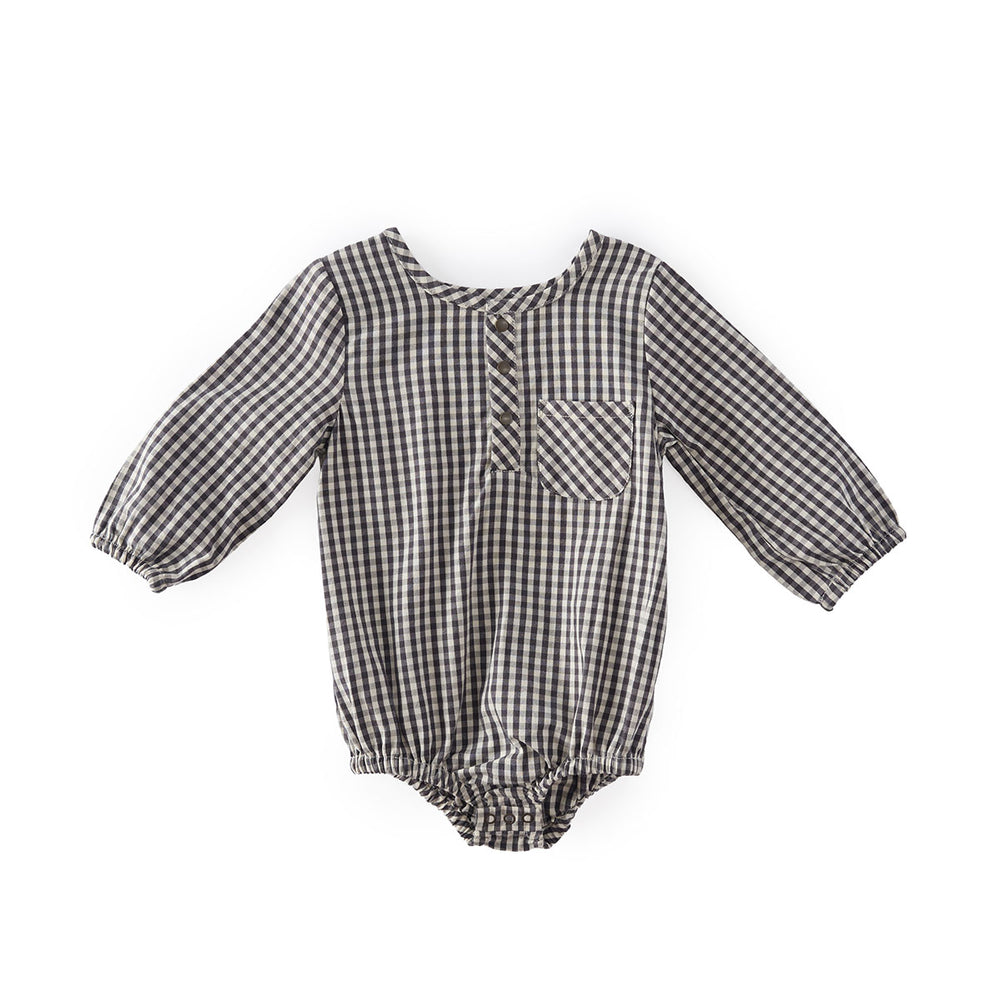 Gingham Long Sleeve One-Piece One-Piece Pehr Canada Indigo 0 - 3 mos. 