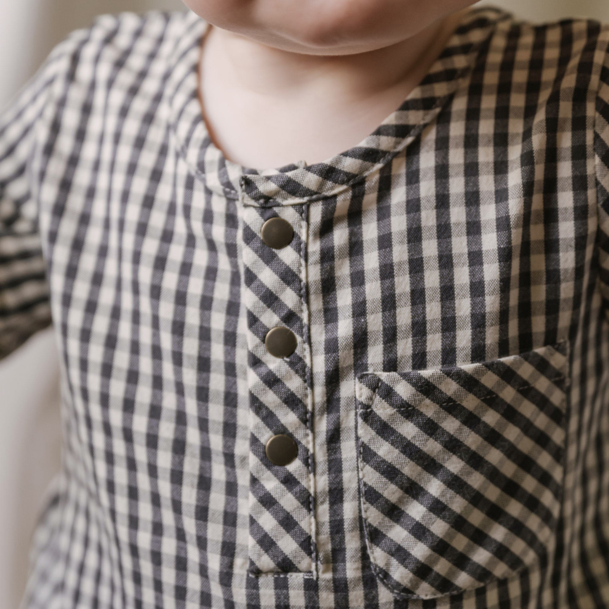 Pehr-Gingham Long Sleeve One-Piece-Indigo-3