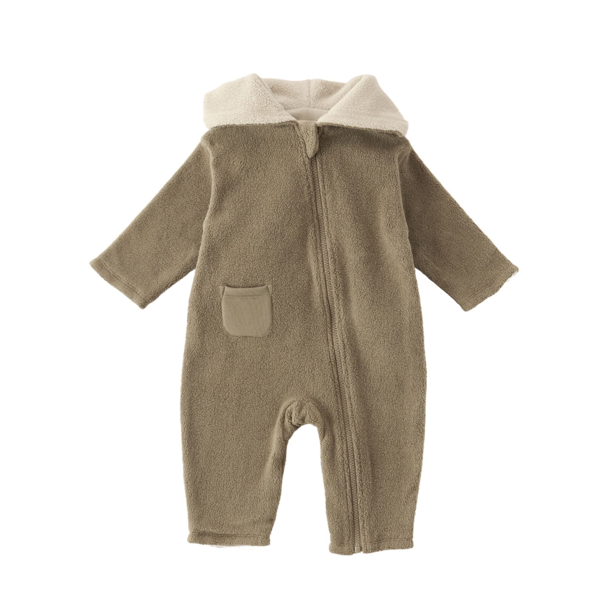 Pehr-Teddy Fleece Baby Suit-Moss-1