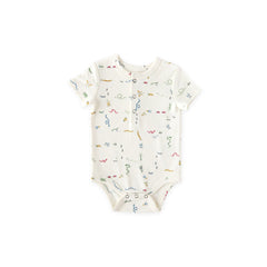 Pehr-Short Sleeve Henley One Piece-Crawling Critters-1
