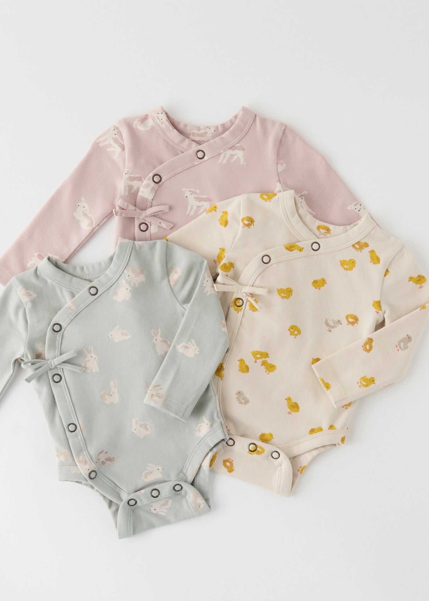 Pehr-The Littles Long Sleeve Kimono One Piece-Cheerful Chick-Baby-6