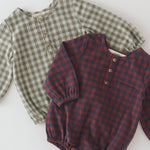Pehr-Flannel Long Sleeve One-Piece-Sage/Light Sage-2