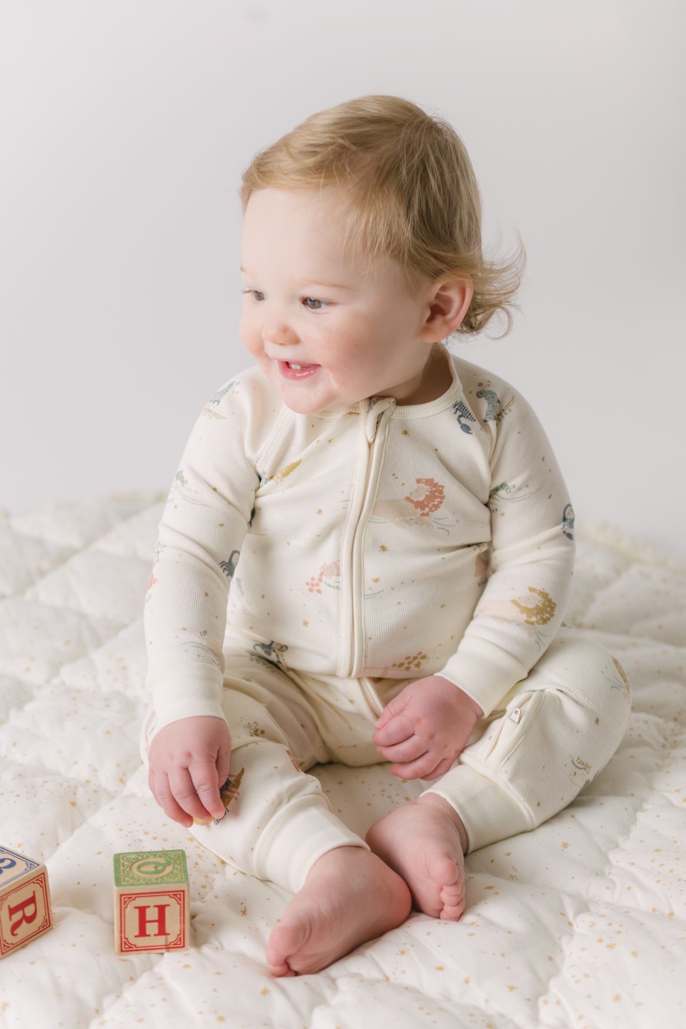 Pehr-Ribbed Baby Footless Sleeper-Zodiac-5