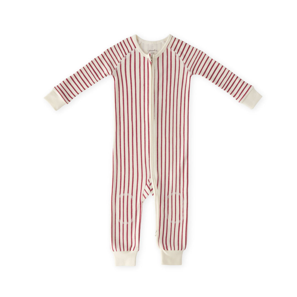 Ribbed Baby Footless Sleeper Sleep Pehr Canada Stripes Away Berry 12 - 18 mos. 