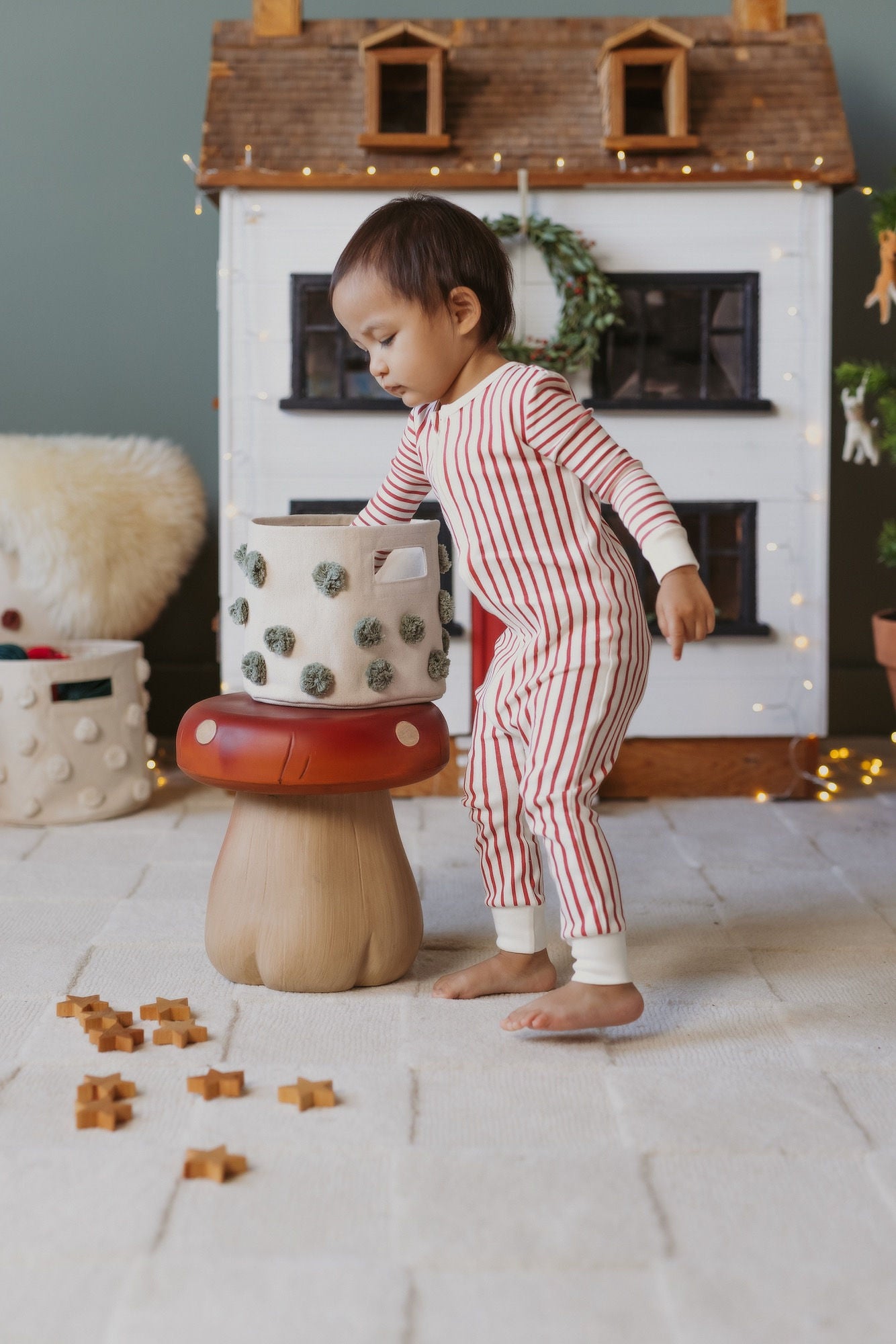 Pehr-Ribbed Baby Footless Sleeper-Stripes Away Berry-2