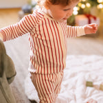 Pehr-Ribbed Baby Footless Sleeper-Stripes Away Berry-5