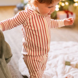 Pehr-Ribbed Baby Footless Sleeper-Stripes Away Berry-5