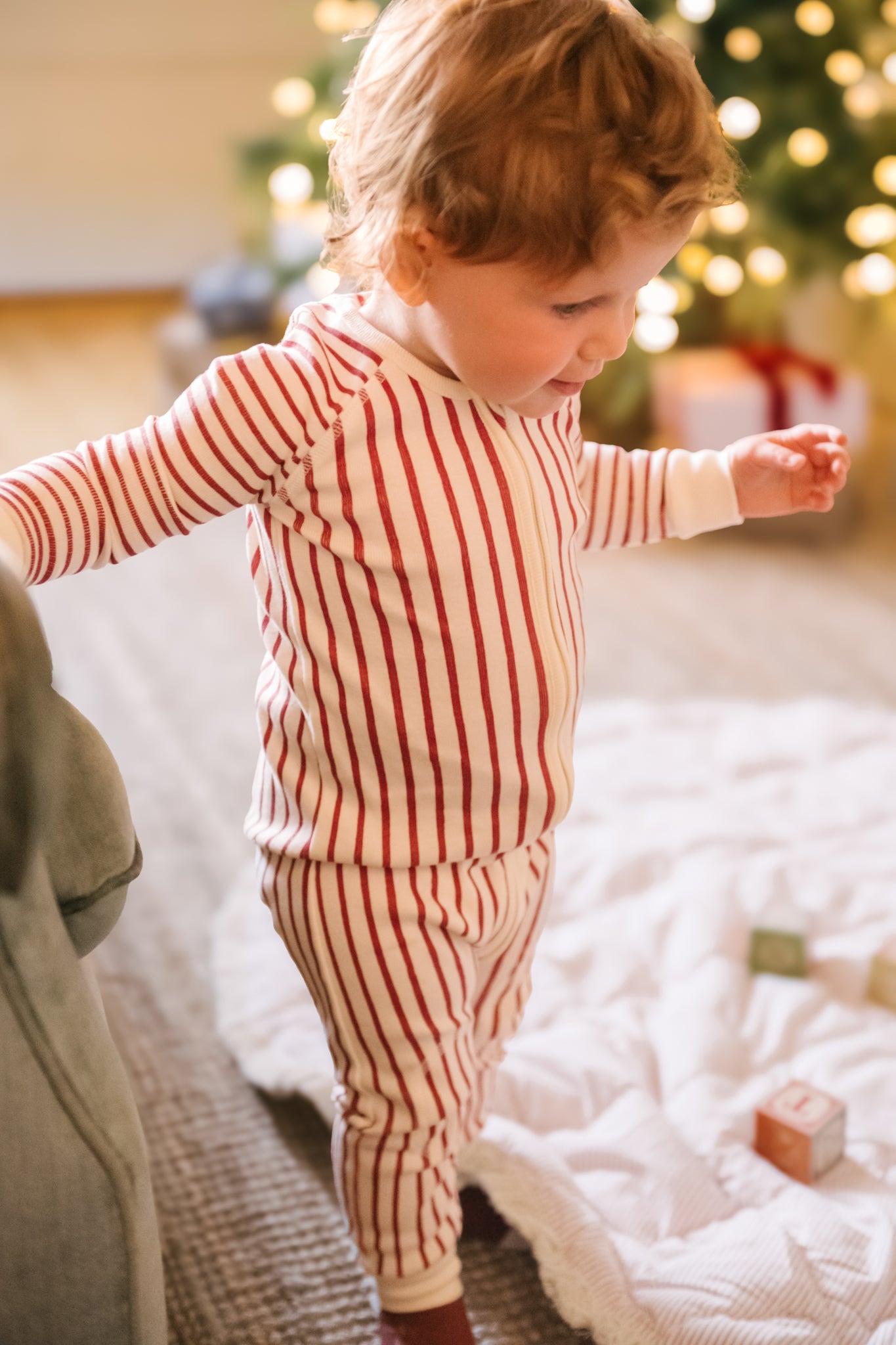 Pehr-Ribbed Baby Footless Sleeper-Stripes Away Berry-5