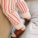 Pehr-Ribbed Baby Footless Sleeper-Stripes Away Berry-7