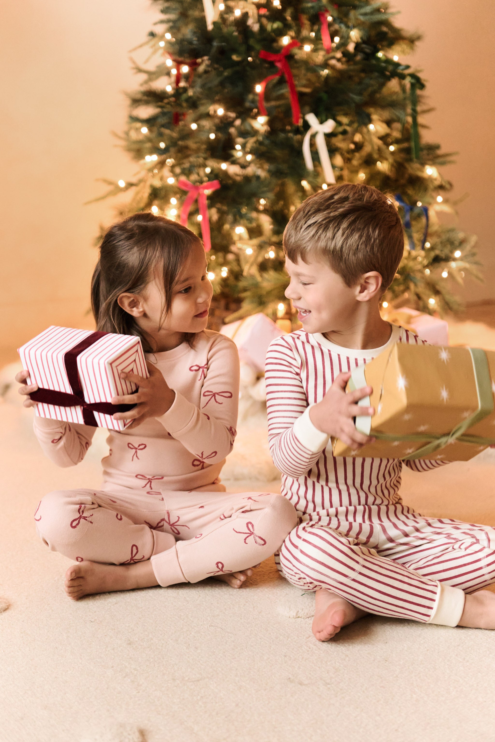 pehr-ribbed kids pajama-Stripes Away Berry-4