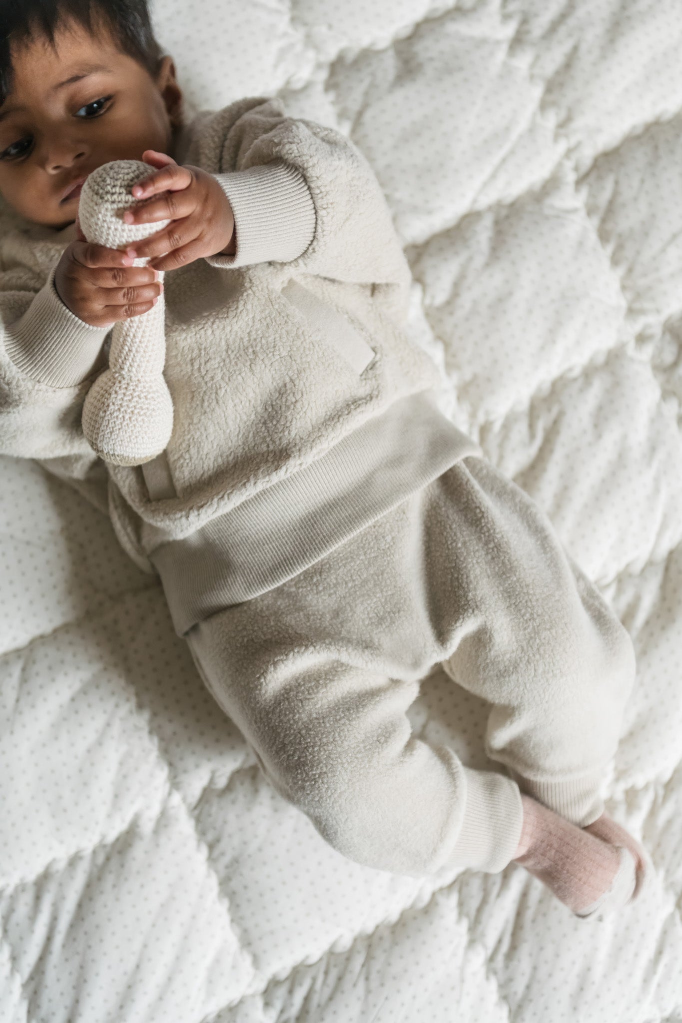 Pehr-Teddy Fleece Harem Pant-Stone-4