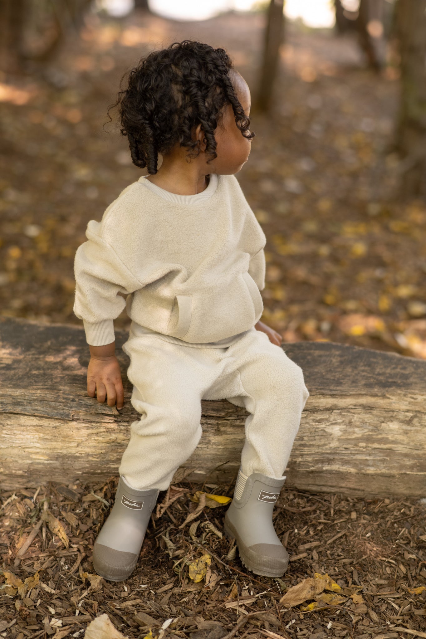 Pehr-Teddy Fleece Harem Pant-Stone-5