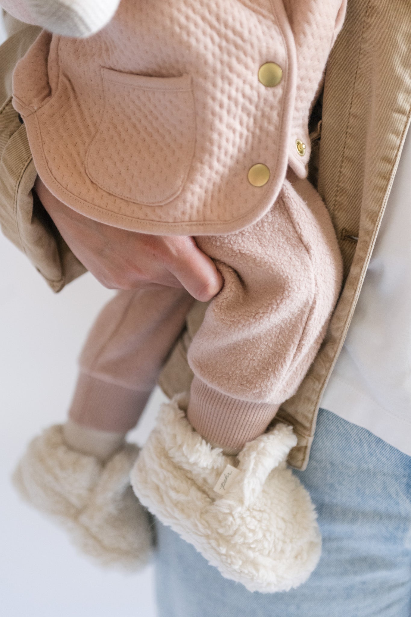 Pehr-Teddy Fleece Harem Pant-Rose Pink-2