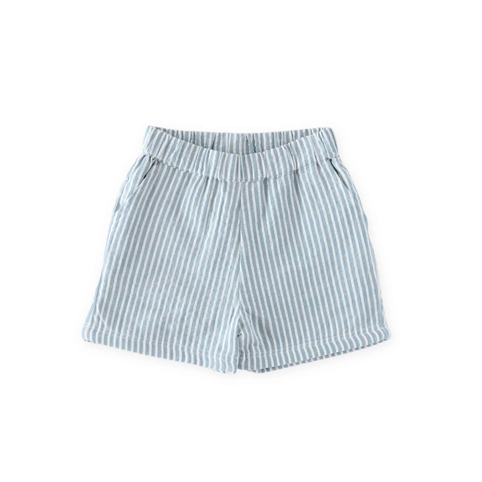Pehr-Seersucker Shorts-Marine Blue-1