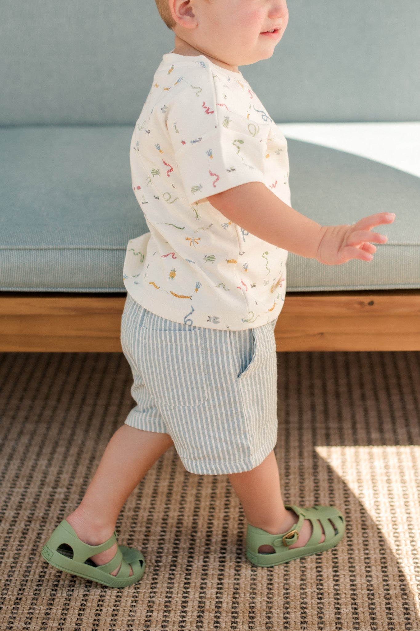 Pehr-Seersucker Shorts-Marine Blue-6