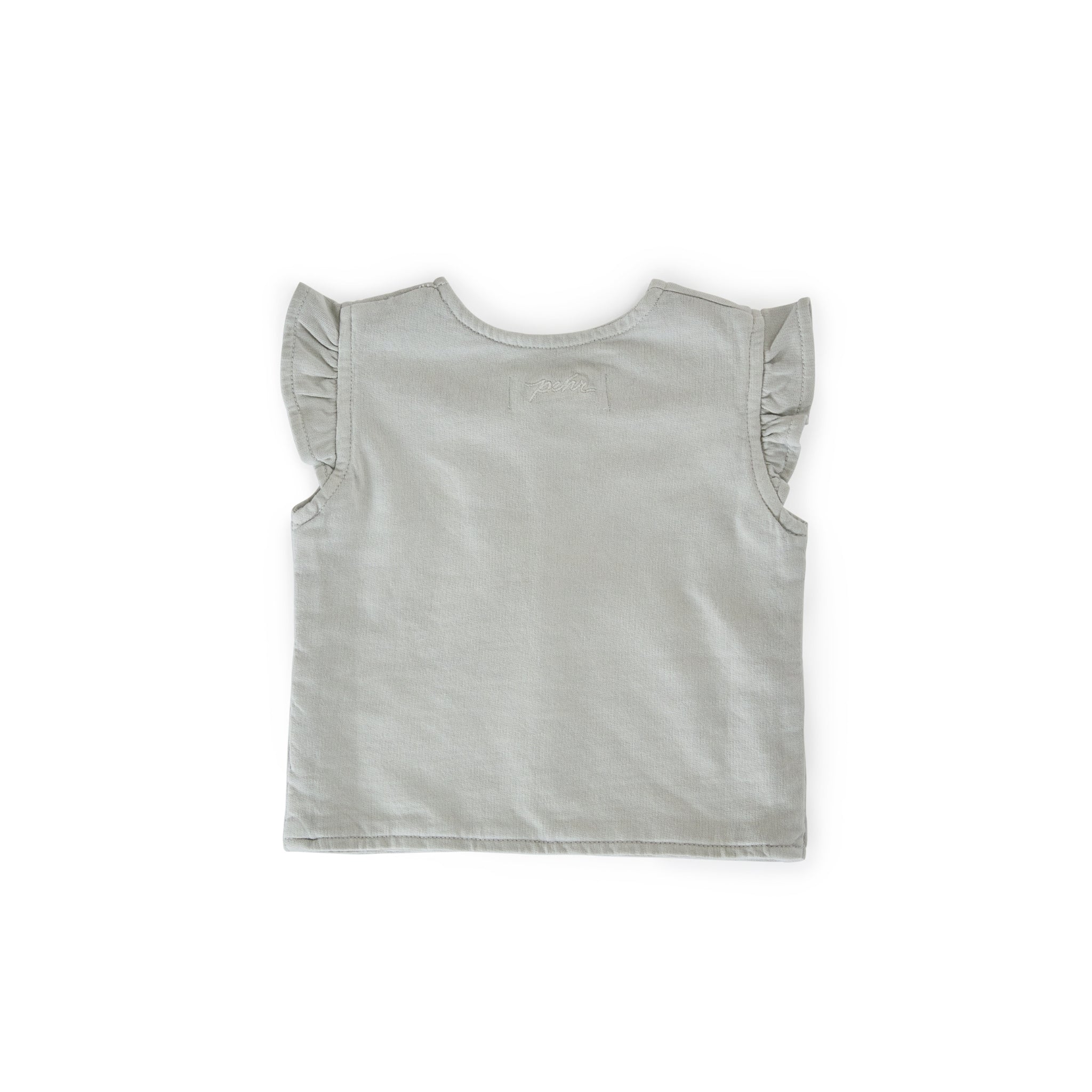 Pehr-French Terry Ruffle Vest-Soft Sea-8