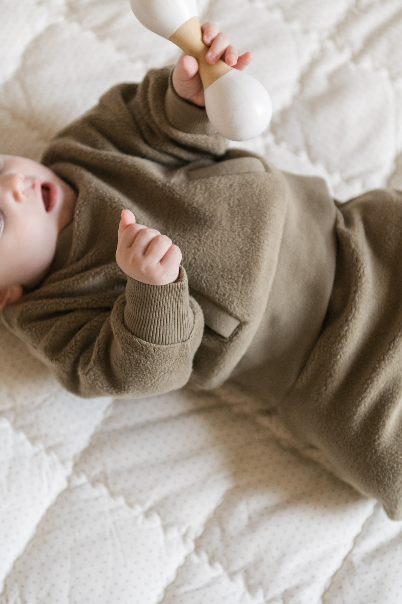 Pehr-Teddy Fleece Dropped Shoulder Sweatshirt-Moss-4