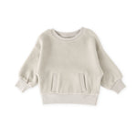 Pehr-Teddy Fleece Kids Dropped Shoulder Sweatshirt-Stone-1