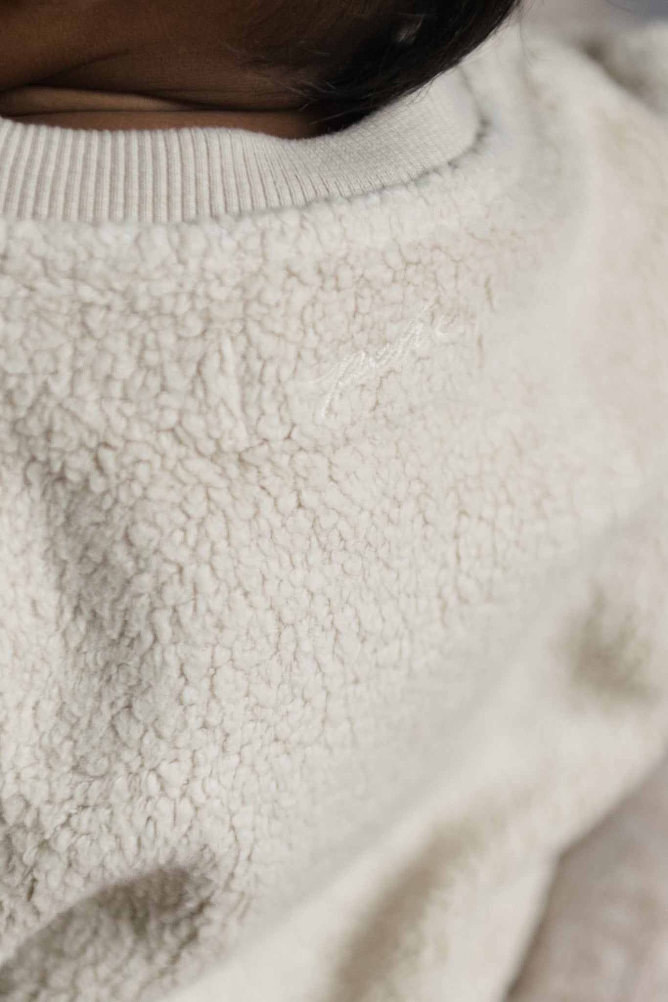 Pehr-Teddy Fleece Dropped Shoulder Sweatshirt-Stone-4