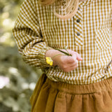 Pehr-Gingham Long Sleeve Top-Dijon-2