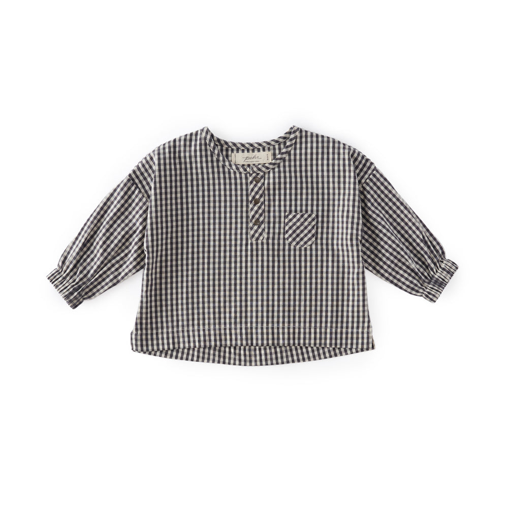 Gingham Long Sleeve Top Top Pehr Canada Indigo 18 - 24 mos. 